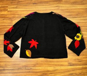 Curvy- Extra Large | 1998 Vintage Fall Themed Novelty Cardigan by Michael Simon | The Nanny