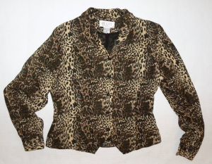 90s Leopard Print Vintage Fitted Crop Blazer Silk Jacket by Petite Sophisticate | XXS to XS - Fashionconstellate.com