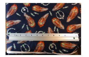 Vintage 90s Southwestern Cotton Fabric Alexander Henry Feathers & Jewelry Print Navy |Over 2 1/2 Yds - Fashionconstellate.com