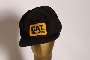 1970s Black and Yellow CAT Diesel Power Baseball Cap - XL