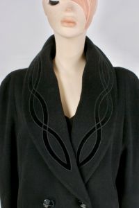 Vintage 90s Alorna Black Wool Long Length Cocoon Oversize Winter Coat | M to XL  - Fashionconstellate.com