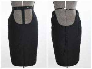 1960s Black Maternity Skirt Suit | Vintage Early 60s Saks Fifth Avenue | Adjustable Waistband |S-M - Fashionconstellate.com