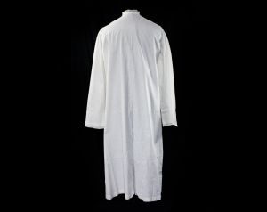 Men's Antique Nightgown - All Hand Sewn Early Mid Victorian Cotton Gown - Small White Night Shirt - Fashionconstellate.com