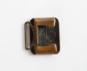 Antique Edwardian 1910s Solid Bronze Belt Buckle made by Hickok| Initial ''F'' - Fashionconstellate.com