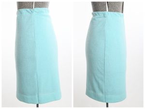 Vintage 1960s Knit Pencil Skirt | Size M/L | Elastic Waist | Talbott Travler - Fashionconstellate.com
