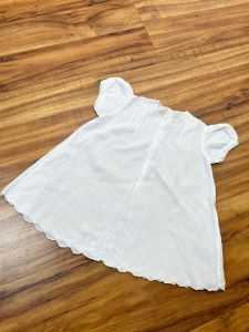 6 Months | 1940's Vintage White Cotton Heirloom Embroidered Baby Dress | Handmade