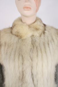 Vintage 1980s Saga Golden Arctic Fox Fur Coat / Vest Zip Out Knit Sleeves 80s - Fashionconstellate.com