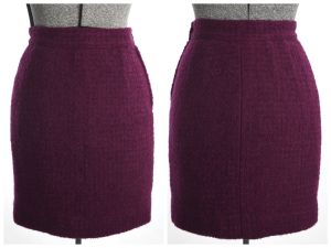 1960s Skirt Suit | Vintage 60s Burgundy Wine Suit by Dan Millstein | Size Medium 28 inch waist  - Fashionconstellate.com