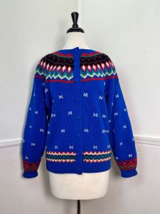 Curvy - XXL | 1990's Vintage Wool Norwegian-Style Cardigan