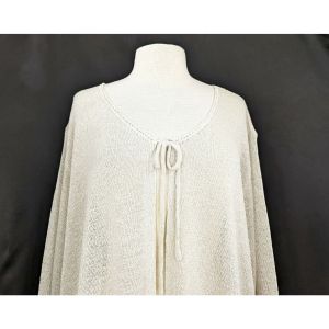 90s Cardigan Sweater Beige Tie Front Long Sleeve by Venezia | Vintage Women's 26/28 - Fashionconstellate.com