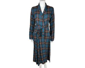Vintage 1950s Dressing Gown Plaid Abalene by Sea Gull Ladies M