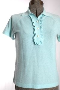 Vintage 1960s Blue Knit Short Sleeve Shirt by Talbott Travler |  Size Large Bust 39'' - Fashionconstellate.com