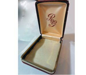 Vintage 60s Jewelry Box Maroon Brown Velvet and Gold Retail Presentation Box - Fashionconstellate.com