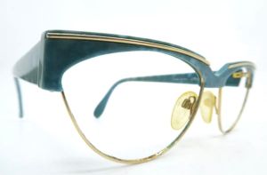Vintage Circa 1980s Eyeglasses Frames Green/Gold 6097 By Silhouette Made In Austria - Fashionconstellate.com