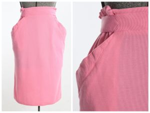 1990s Skirt | Vintage 90s Pink Big Pocket Skirt by Jaclyn Smith Sport | Carnation Pink | Size S/M