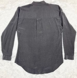 M/ 90’s Gray Dark Academia Blouse, Dark Grey Vintage Button Up Dress Blouse by St. Remo - Fashionconstellate.com
