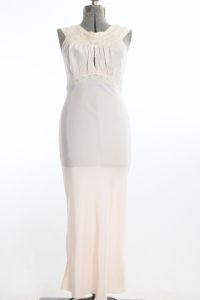 1940s Nightgown Set | Medium | Vintage Late 30s 40s Pink Lace Bed Jacket Set | Keyhole Bodice - Fashionconstellate.com