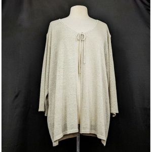90s Cardigan Sweater Beige Tie Front Long Sleeve by Venezia | Vintage Women's 26/28
