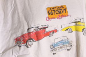 1990s White Single Stitch Short Sleeve 1955 1956 1957 Chevy Bel-Air Car T-Shirt by Oneita - XXL - Fashionconstellate.com
