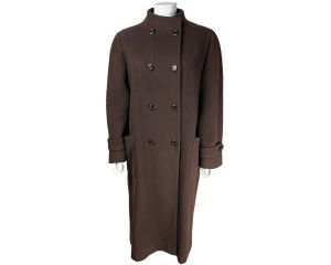 Vintage 1970s Brown Wool Coat Holt Renfrew Auckie Sanft Ladies Size L