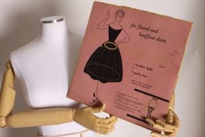 1950s Wire and Fabric Below the Knee Petticoat Hoop Skirt Slip by Hoopla - S-XL - Fashionconstellate.com