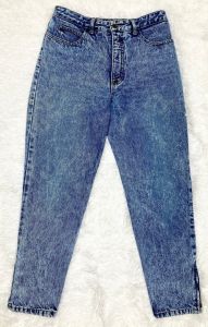 M/ 80’s Guess Acid Wash Jeans, High Waisted Tapered Pants with Zip Up Ankles, High Rise Jeans