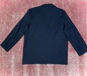 L/ 90’s Vintage Black Blazer, Long One Button Blazer with Pockets, Office/Gothic/Dark Academia - Fashionconstellate.com