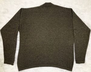 M-L/ Men’s Dark Academia Sweater, Heather Brown Mock Neck Wool Blend Pullover Sweater - Fashionconstellate.com
