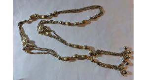 Vintage 60s Lariat Tassel Necklace Fashionette Sarah Coventry Gold Tone
