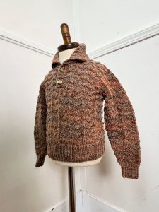 Toddler 12 Months to 2T | 1980's Vintage HAND KNIT Space Dye Collared Sweater - Fashionconstellate.com