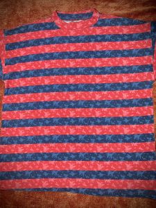 L-XXL/ Men’s Vintage Striped T-Shirt, Red and Blue Camo Print Cotton Shirt by Pro Gear - Fashionconstellate.com