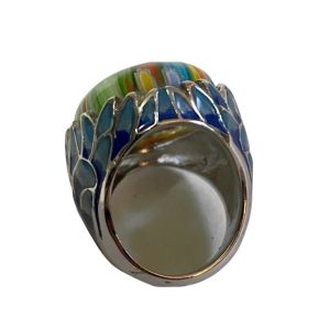 Stunning Mosaic Statement Ring, Silver Setting, Size 7.5, Gift Box Included - Fashionconstellate.com