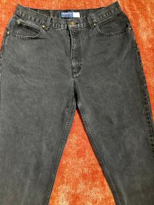 M-L/ 90’s Liz Claiborne Black Mom Jeans, High Waist Black Denim Tapered Pants, 30 x 26