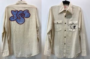 RARE One Of A Kind Vintage 70s Levi's Printed YES Concert Band Shirt|Roger Dean Art|44 - 46'' Chest