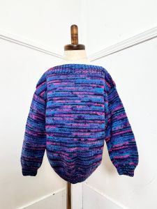 Kids 5-6 | 1980's Vintage HAND KNIT Space Dye Sweater - Fashionconstellate.com