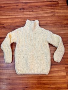 Kids Size 4T-5 | 1980's Vintage HAND KNIT Lemon Yellow Turtle Neck Sweater - Fashionconstellate.com