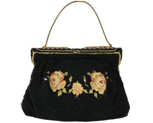 Vintage Beaded Evening Bag w Point de Beauvais Embroidery - Fashionconstellate.com