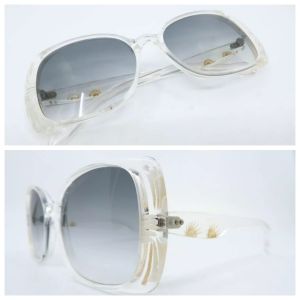 Vintage Clear Hand Carved Oversized Sunglasses Plaza Model 9/001 - Fashionconstellate.com