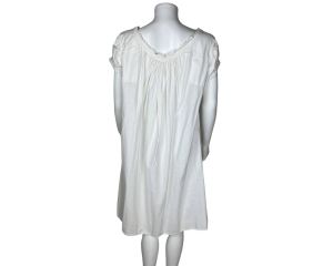 Antique Victorian Nightgown 19th c White Cotton Nightie Sz M L - Fashionconstellate.com