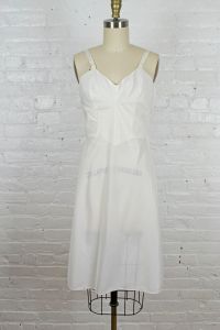 50s vintage white lingerie slip . 1960s nylon short night gown . large - Fashionconstellate.com