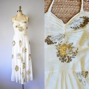 Claudette floral rayon jersey 1930s dress, vintage 1940s dress, vintage dresses for women, floral 