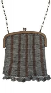 1920s Mesh Chainmail Striped Purse Goldin Art Deco Handbag - Fashionconstellate.com