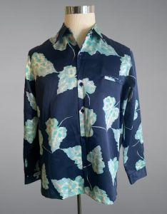 Mens 70s Tori Richard Vintage Hawaiian groovy and unique shirt with leaves | Vintage Size M