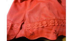 Vintage 1960s Half Slip Red Double Nylon Lacy Lingerie Skirt Scallop Hem Deadstock NOS by Philmaid - Fashionconstellate.com