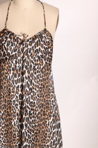 1960s Leopard Print Sleeveless Racer Back Nightgown by Vanity Fair - S/M - Fashionconstellate.com