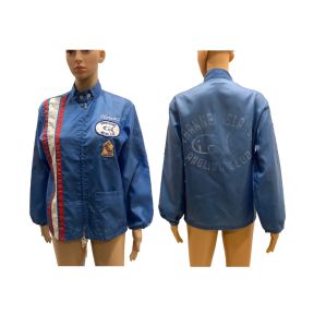 60s Vintage Mod Women's Windbreaker with Stripe & Fishing Club Patches | RARE Pla-Jac Dunbrooke
