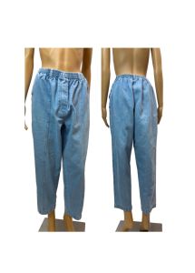 80s Pull On High Waisted Mom Jeans Tapered Leg Front Seam Jeans 