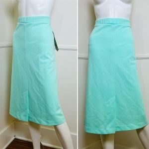 Curvy - Large to XXL | 1970's Vintage Mint Green A- Line Skirt by Jane Colby | NEW WITH TAGS