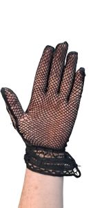 1920s-1930s Black Guipure Fishnet Gauntlet Gloves