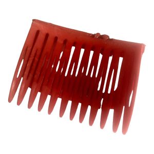 Deadstock Alexandre de Paris Red Hair Comb with Gold Threading - Fashionconstellate.com